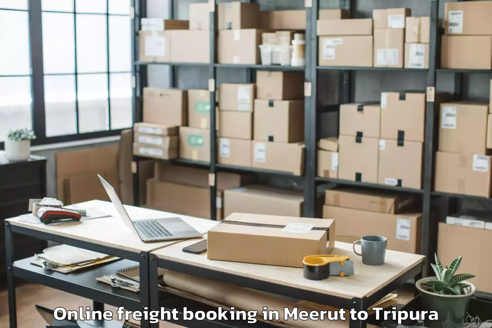 Leading Meerut to Manughat Online Freight Booking Provider